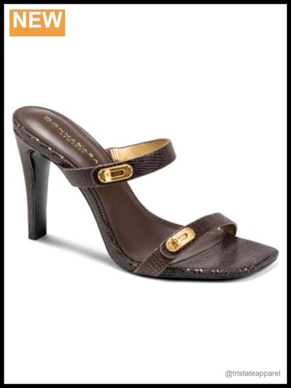 Leather Square Toe Stiletto Heel Ankle Strap Heeled Sandal